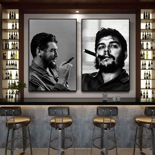 切格瓦拉挂画雪茄吧清吧酒吧装饰画复古怀旧马克思革命家海报壁画