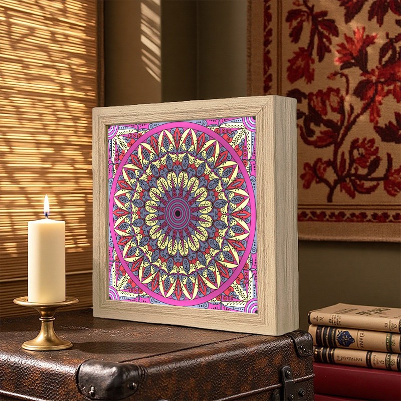 曼陀罗花纹唐卡灯光画波西米亚卧室桌面摆件画民宿蓝牙音响小夜灯