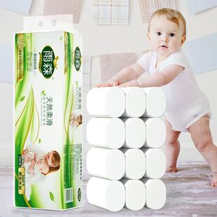 雨森妇婴专用卫生纸家用700克6层加厚12卷无芯卷纸100%原生木浆