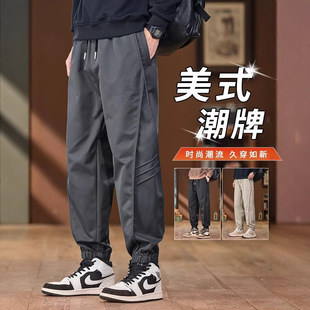款 男春秋季 宽松束脚裤 男生裤 潮 工装 子男2025休闲裤 裤