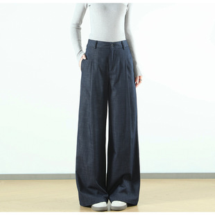 白色西装裤女春秋2026新款小个子高腰宽松设计感直筒休闲阔腿裤子