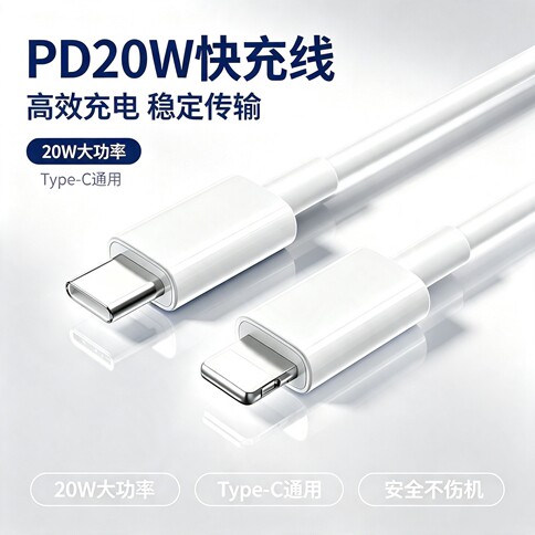 适用苹果PD20W双C闪充数据线2米