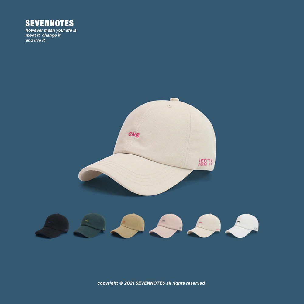 sevennotes显脸小圆顶潮刺绣帽子图片