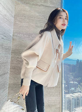 外套女春装2022新款毛呢小个子高级感小众小香风高端韩版短款
