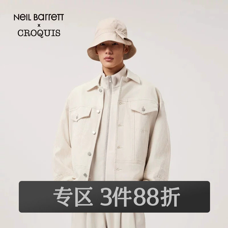 [Neil Barrett联名]速写男装春秋折扣新款休闲宽松牛仔夹克外套