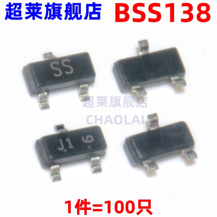Smd Transistor Bss138 Silk Screen Ss J1 Mosfet 200Ma/50V Sot-23 100 Pieces