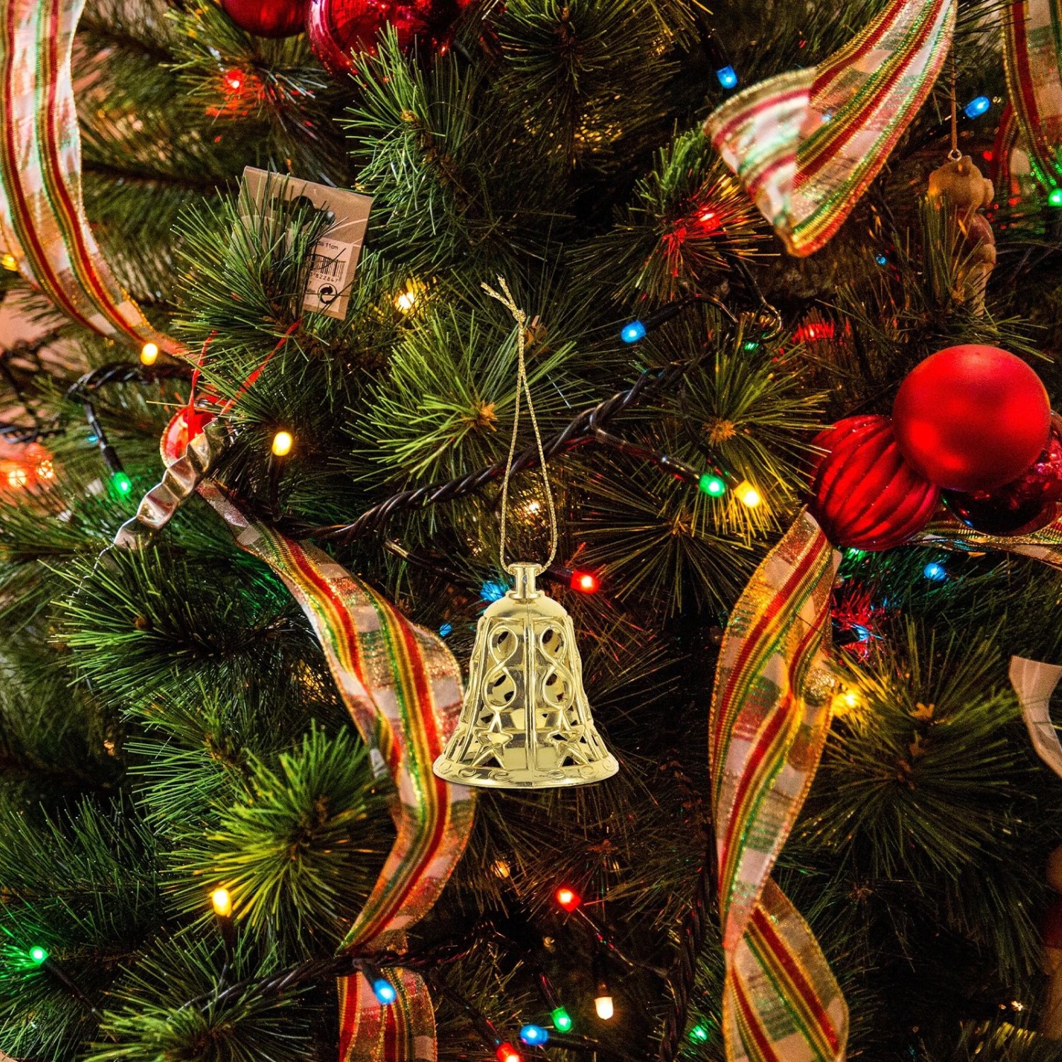 12pcs Christmas Tree Decorations Vintage Plastic Bell nament