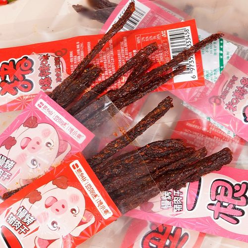 【豆有味】一根猪爆辣超长猪肉条香辣磨牙解馋追剧肉干网红零食湖