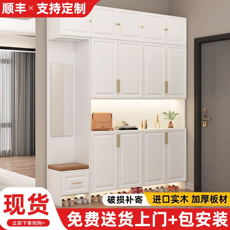 实木鞋柜入户玄关柜家用门口鞋柜可坐大容量一体靠墙立式储物鞋架