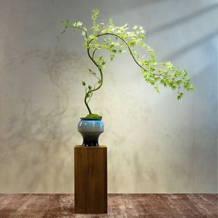 流泉枫仿真绿植假花高级古风新中式茶室装饰禅意玄关摆件小型盆景