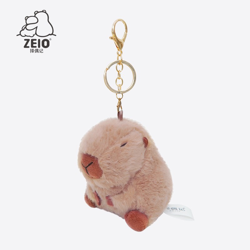 ZEIO择偶记水豚小挂件带钥匙扣自带趣味小挂件呆萌装扮搞怪可爱