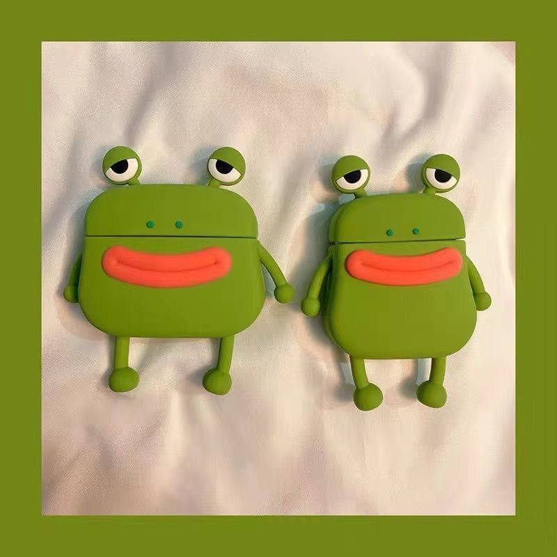 丑蛙耳机壳可爱搞怪青蛙苹果airpods1/2代无线蓝牙耳机壳3代pro保