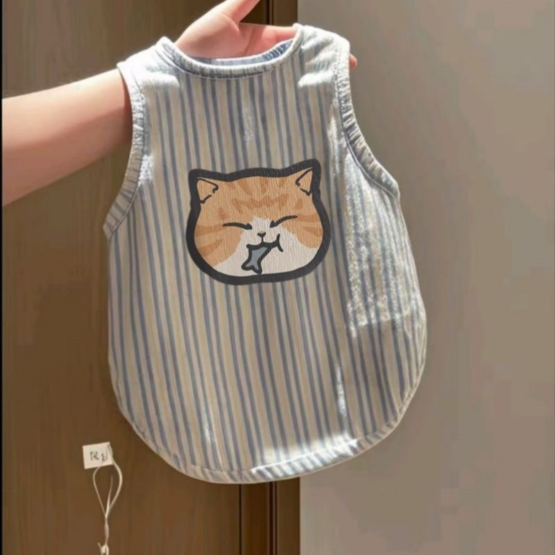 猫咪夏季薄款冰丝背心防掉毛小猫衣服透气清凉可爱幼猫宠物猫服饰