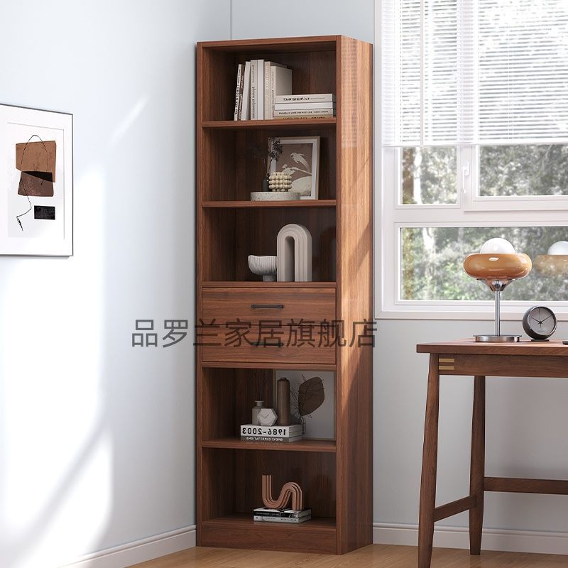 实木书架中式置物架落地简易家用极窄收纳储物柜小书柜角落夹缝柜
