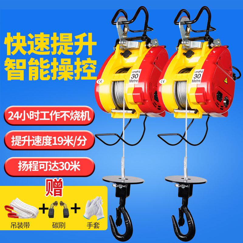 小金刚微型电动吊车220v悬挂式提升机家用小型空调升降吊机卷扬机