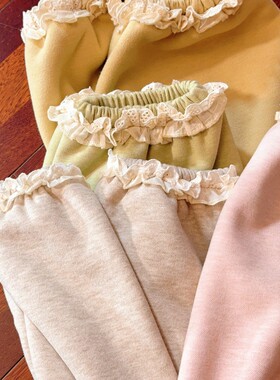 CBLM家加绒裤子花边加绒裤子宽松显瘦家居服