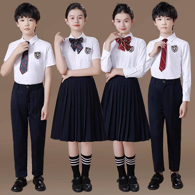儿童装英伦风白衬衣jk制服套装中小学生春秋校服表演服幼儿园园服