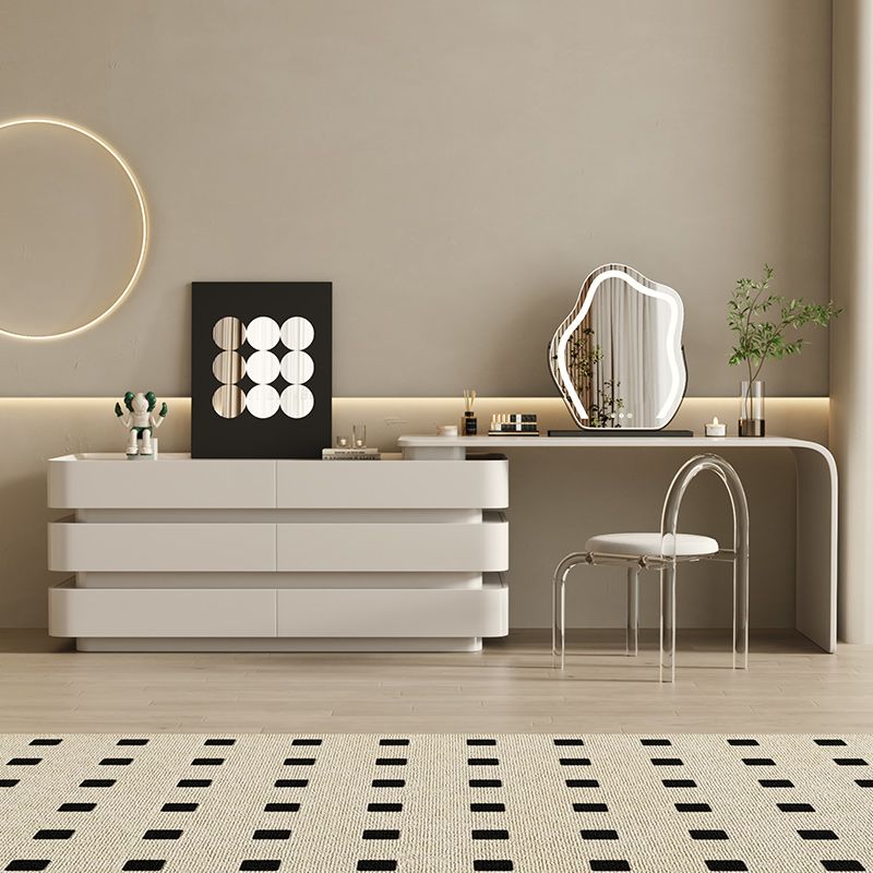 七号公寓 黑色梳妆台斗柜一体意式化妆桌复古风卧室床尾高级实木