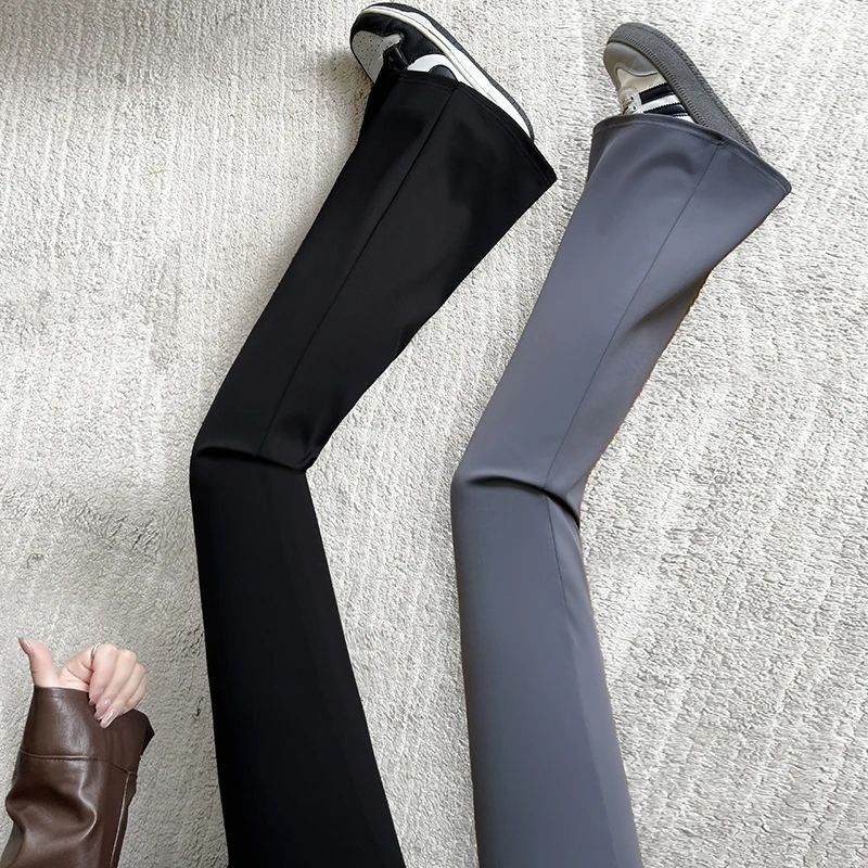 黑色微喇西装裤女春秋2025新款高腰显瘦高级感垂感休闲喇叭马蹄