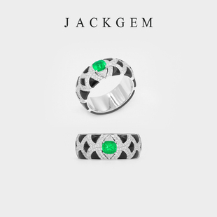 祖母绿钻戒18k金绿宝石绿钻戒指彩宝戒指JACKGEM珠宝N7 彰显