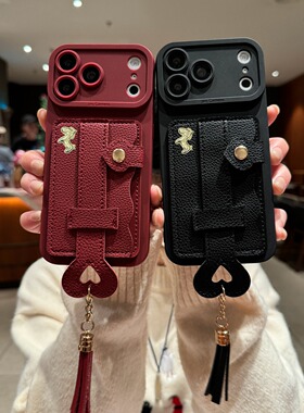 适用于小米17手机壳红米note15卡包K90新年款Mi14红色K80指环K70马年13/12/11流苏K60插卡15pro高级感ins风40