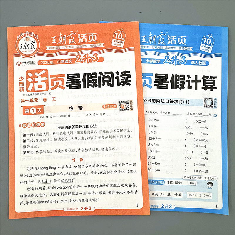 2025新王朝霞活页暑假阅读计算同步字帖一二三四五六年级暑假作业
