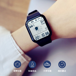 黑科技太空人方形手表男女孩初高中学生防水炫酷智能计步儿童电子