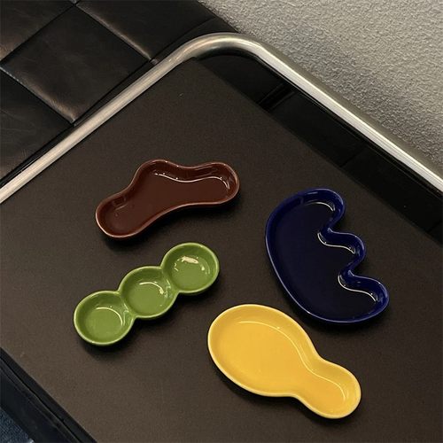 商用餐厅陶瓷釉下彩分格碟墨碟