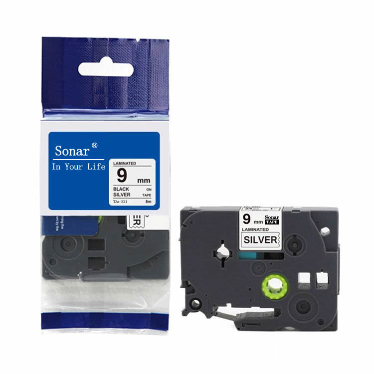 兼容兄弟打印机强粘性标签色带9mm打印纸TZe-S621双色条码条形码