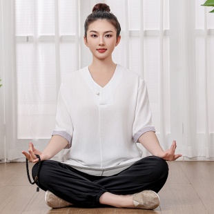 玄善男女同款夏季薄新款太极服练功服八段绵短袖套装