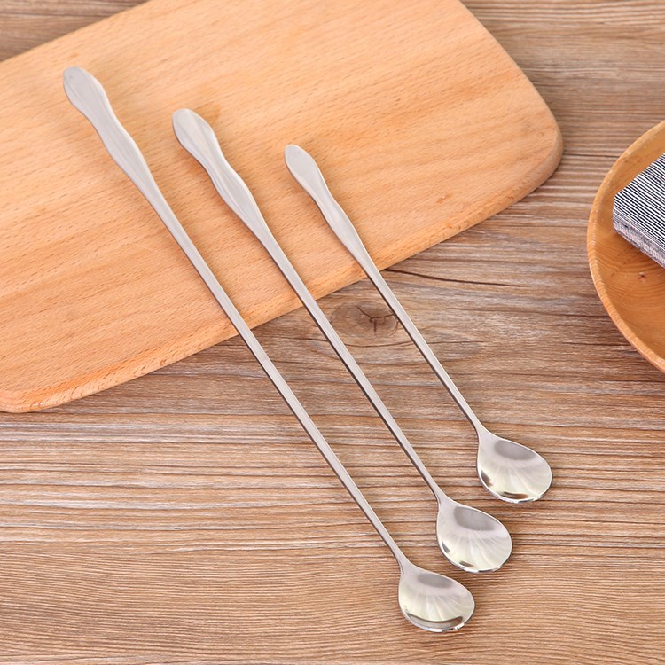 锈钢长柄圆头勺加长搅拌棒咖啡匙创意迷你小勺调料甜品蜂蜜勺子