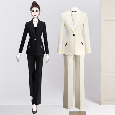 职业西装套装女一粒扣春秋女神范