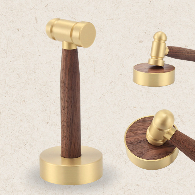 铜木锤子核桃砸金蛋家用迷你小锤子小槌子木柄锤黄铜圆头锤
