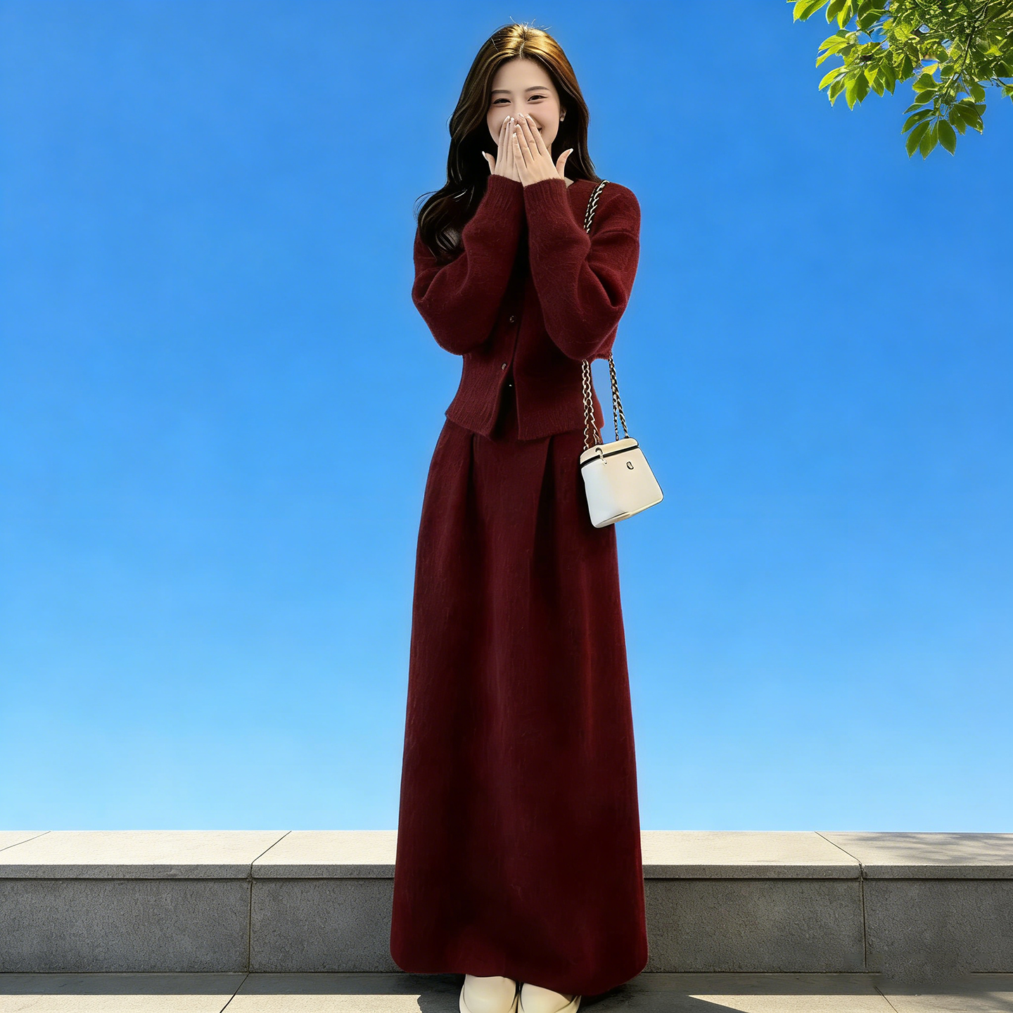 巨好看新年战袍红色针织套装连衣裙女2026春季新款修身显瘦长裙子,女装/女士精品,连衣裙,淘宝优惠券,粉丝福利购,淘宝优惠卷