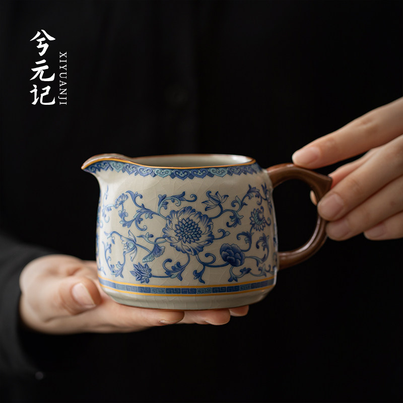 兮元记青花汝窑公杯公道杯陶瓷高档分茶器家用功夫茶具茶海匀茶杯图片