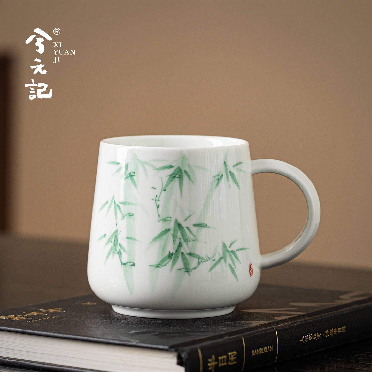 兮元记手绘陶瓷茶杯高端个人专用精致杯子影青玉瓷功夫茶具单杯