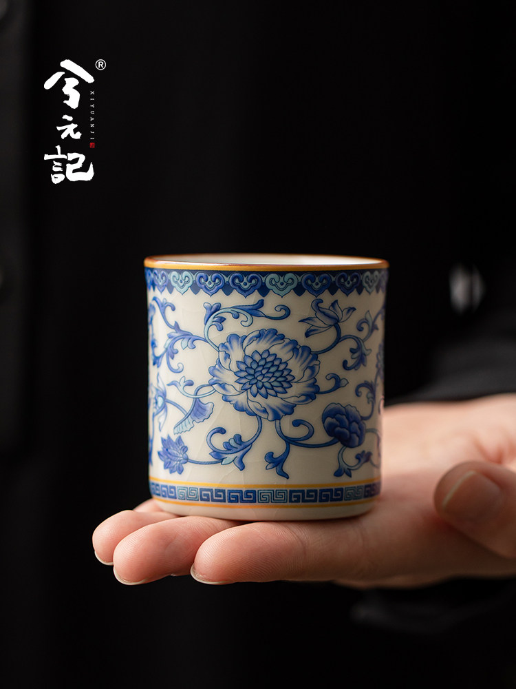 西元记青花汝窑陶瓷茶杯，师傅茶杯，单杯，个人茶杯，功夫茶套装,餐饮具,茶杯,淘宝优惠券,粉丝福利购,淘宝优惠卷