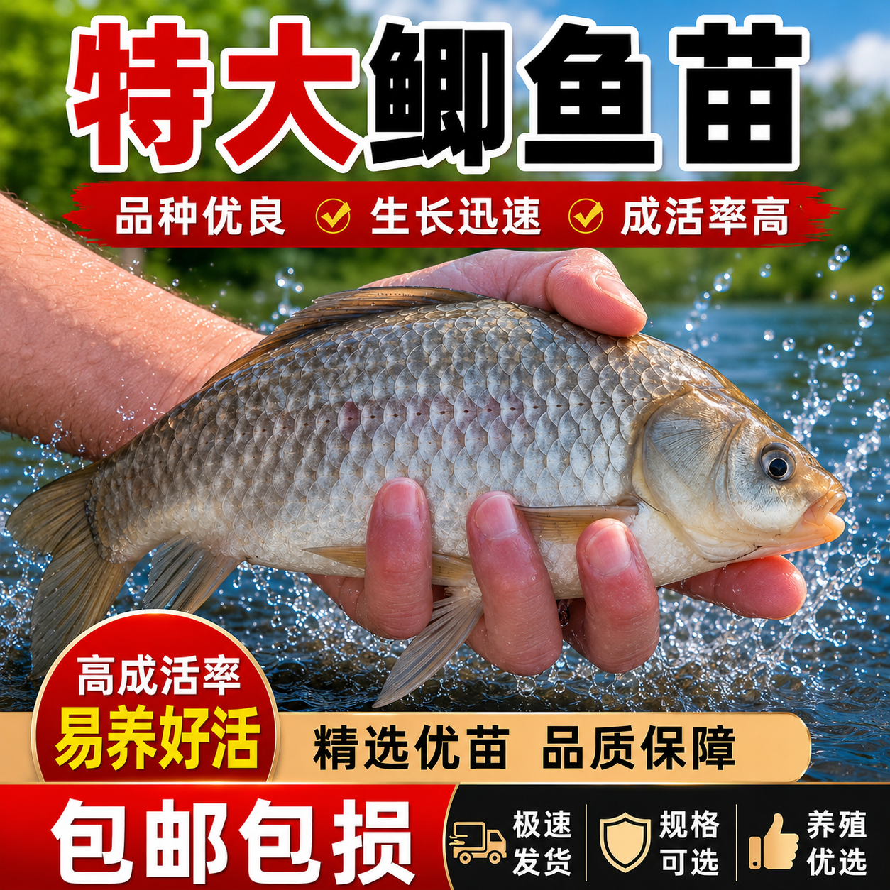 鲫鱼苗饲料鱼活鱼淡水养殖食用中科5号鲫鱼苗本地鲫鱼工程鲫鱼苗