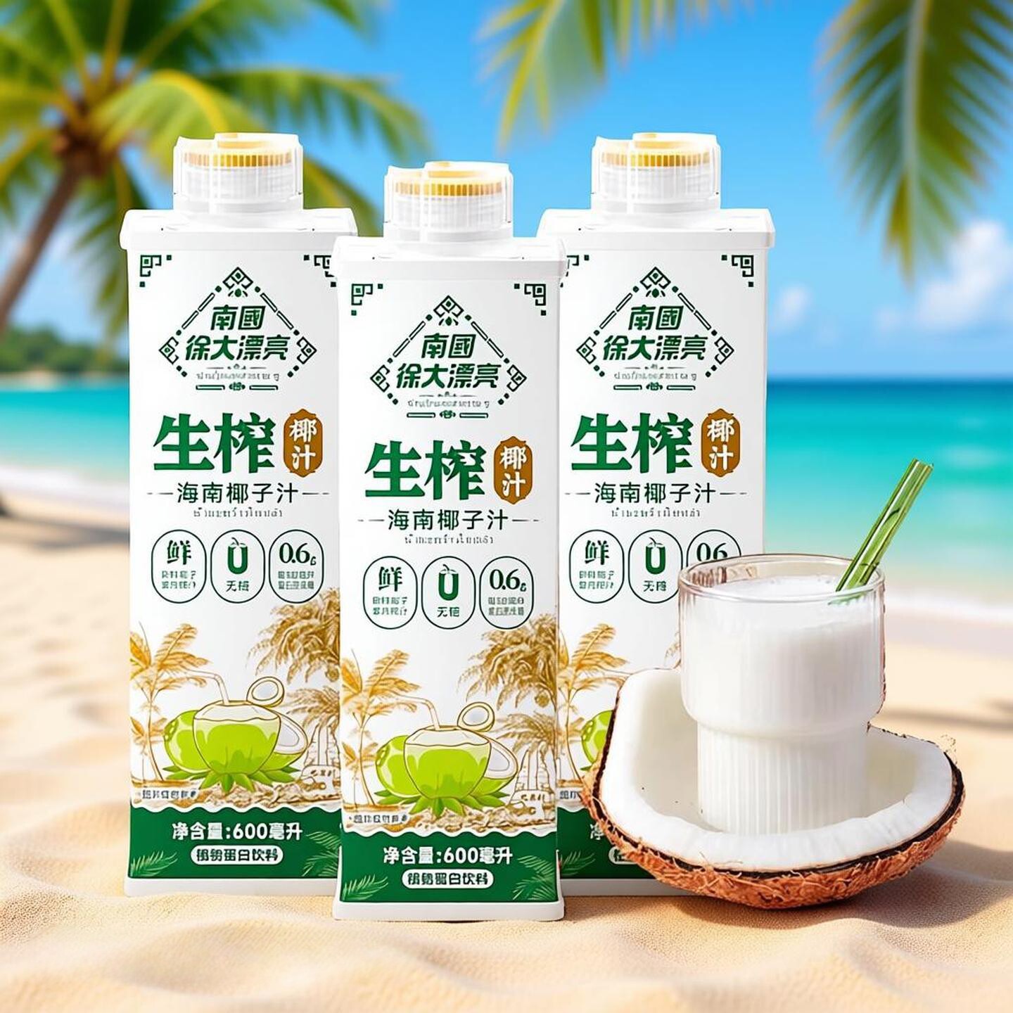 南国生榨椰汁/纯椰子水/海南特产