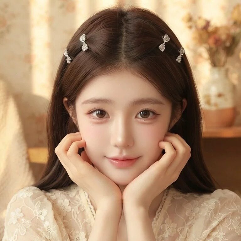蝴蝶结发夹女刘海碎发夹编发卡