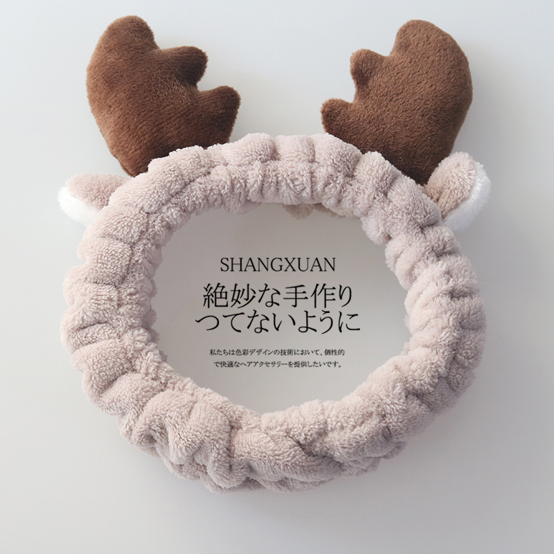 毛绒鹿角2021年秋冬季洗漱发带