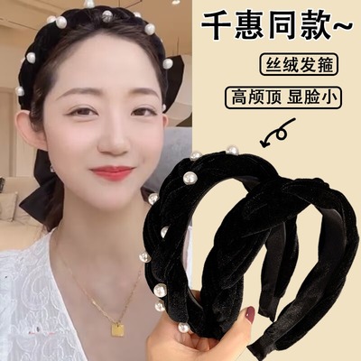 千惠同款发箍女黑色宽边头箍简约