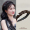 Dark brown pearl fishbone braid hair hoop