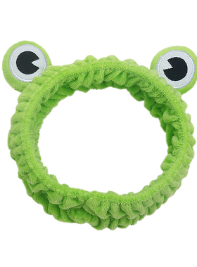 绿色青蛙发带女洗脸可爱网红2023年新款敷面膜发箍宽边毛绒头饰