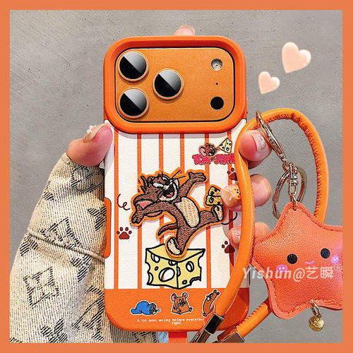 新款搞怪卡通猫和老鼠适用iPhone17ProMax手机壳苹果16pro皮质14秋冬13硅胶软壳15pro女款ip17pm可爱12保护套