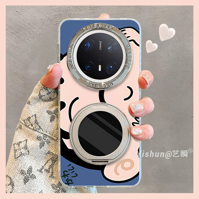 戴墨镜蜡笔小新适用华为mate70pro+新款mate60Pro手机壳360旋转支架壳60pro+磁吸支点壳70Pro日韩创意保护套
