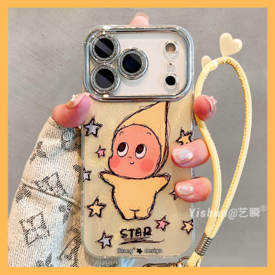 趣味潦草线条涂鸦星星人适用iPhone17/16ProMax手机壳苹果17pro创意15pm全包镜头13卡通女12防摔14保护套Air