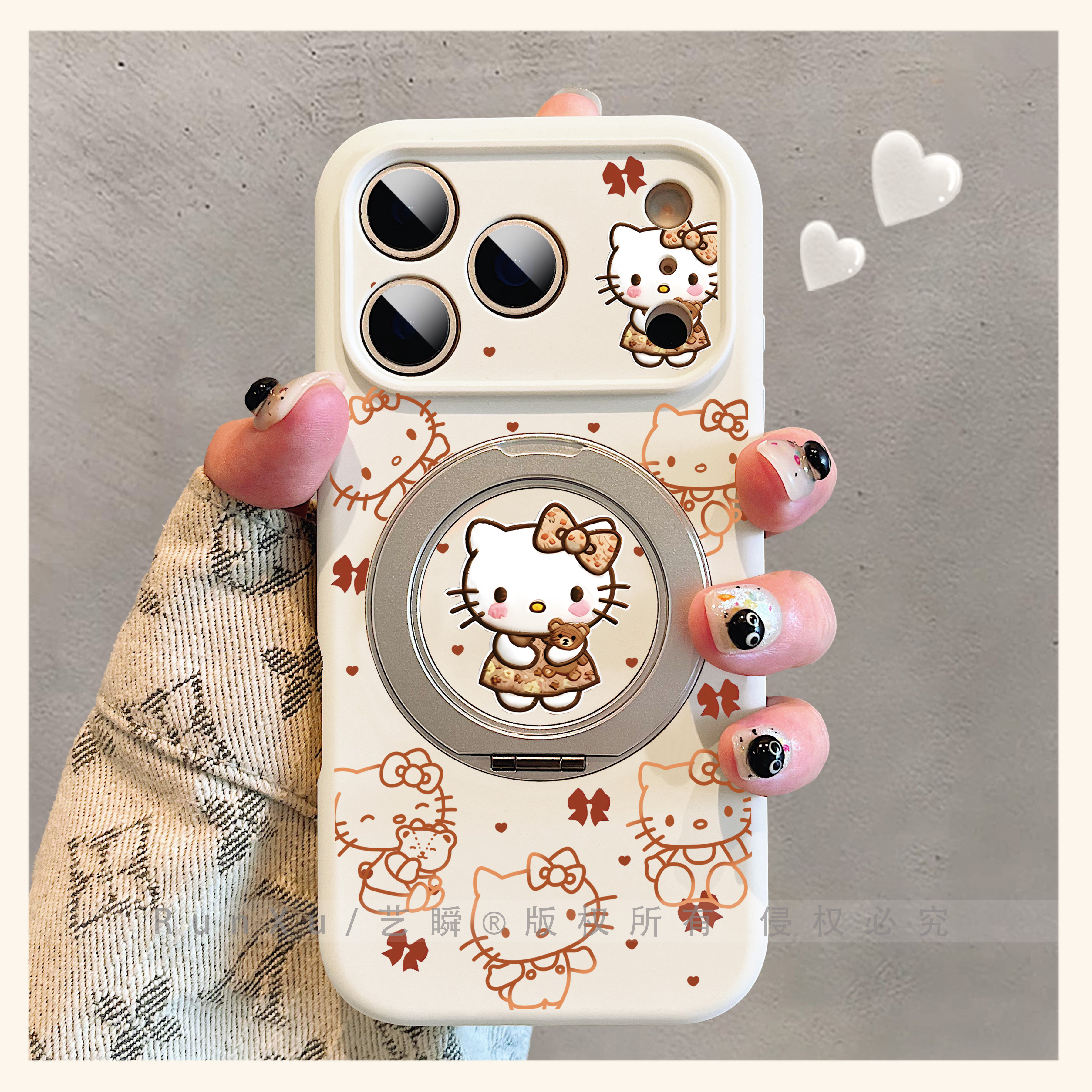 秋冬降临·棕色小熊KT猫适用苹果17promax手机壳真液态硅胶16磁吸支点壳14新款亲肤15旋转支架全包ip女保护套,3C数码配件,手机保护套/壳,淘宝优惠券,粉丝福利购,淘宝优惠卷