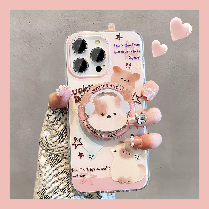 卡通可爱小猫狗狗苹果手机壳磁吸