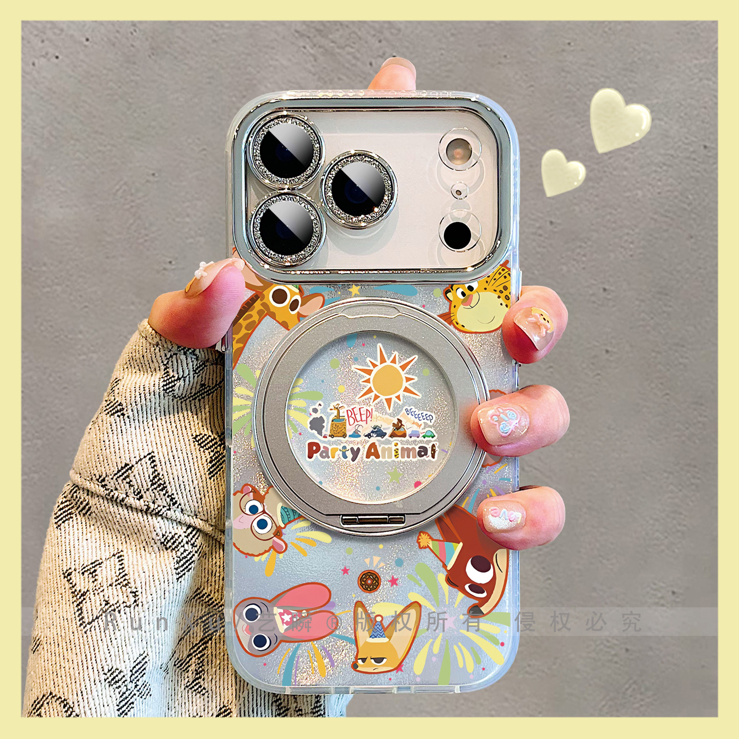 疯狂动物城小伙伴们的烟花秀适用苹果17promax手机壳Air旋转支架16pro磁吸支点壳iPhone14新款动漫15女保护套,3C数码配件,手机保护套/壳,淘宝优惠券,粉丝福利购,淘宝优惠卷
